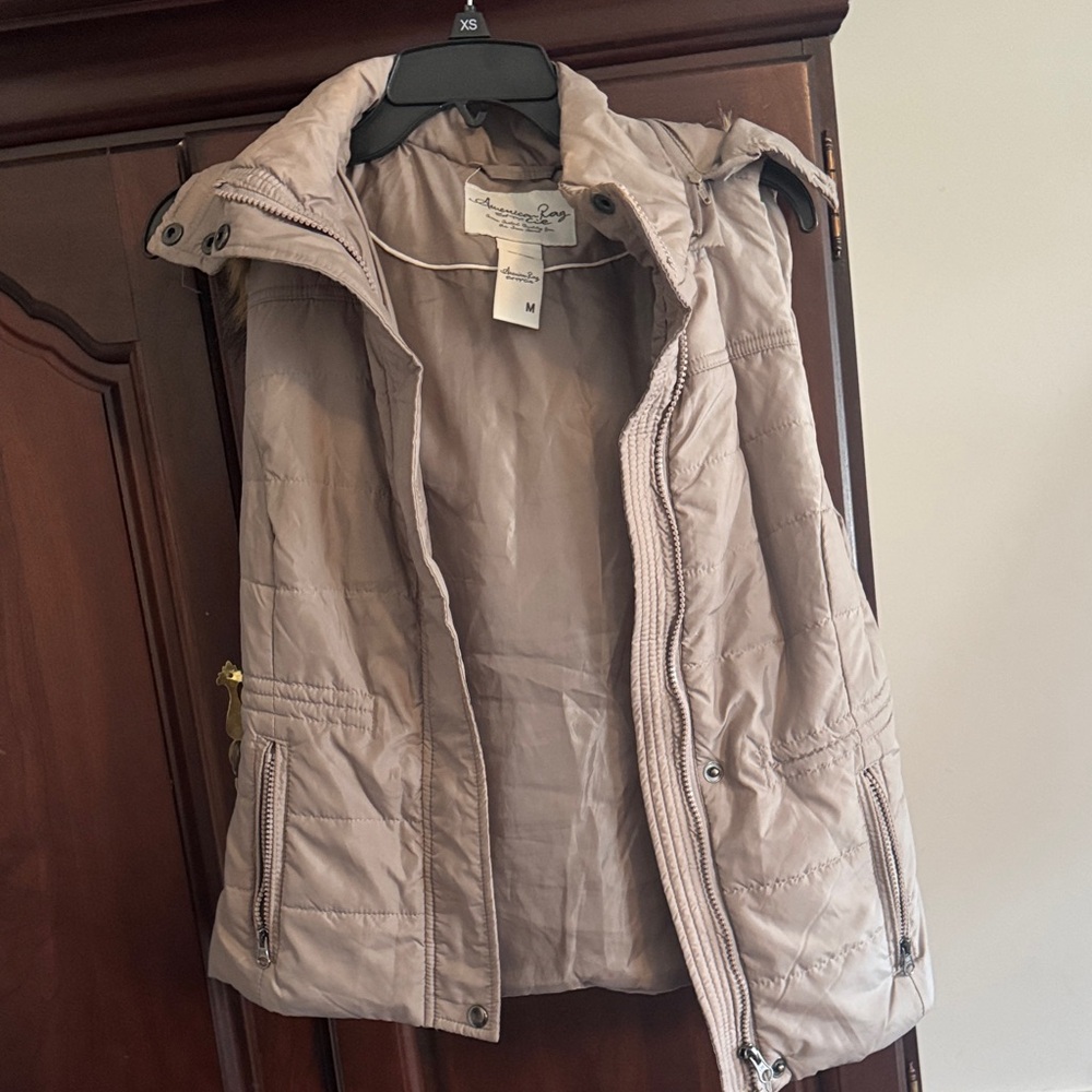 American Rag Women's Quilted Vest in Beige